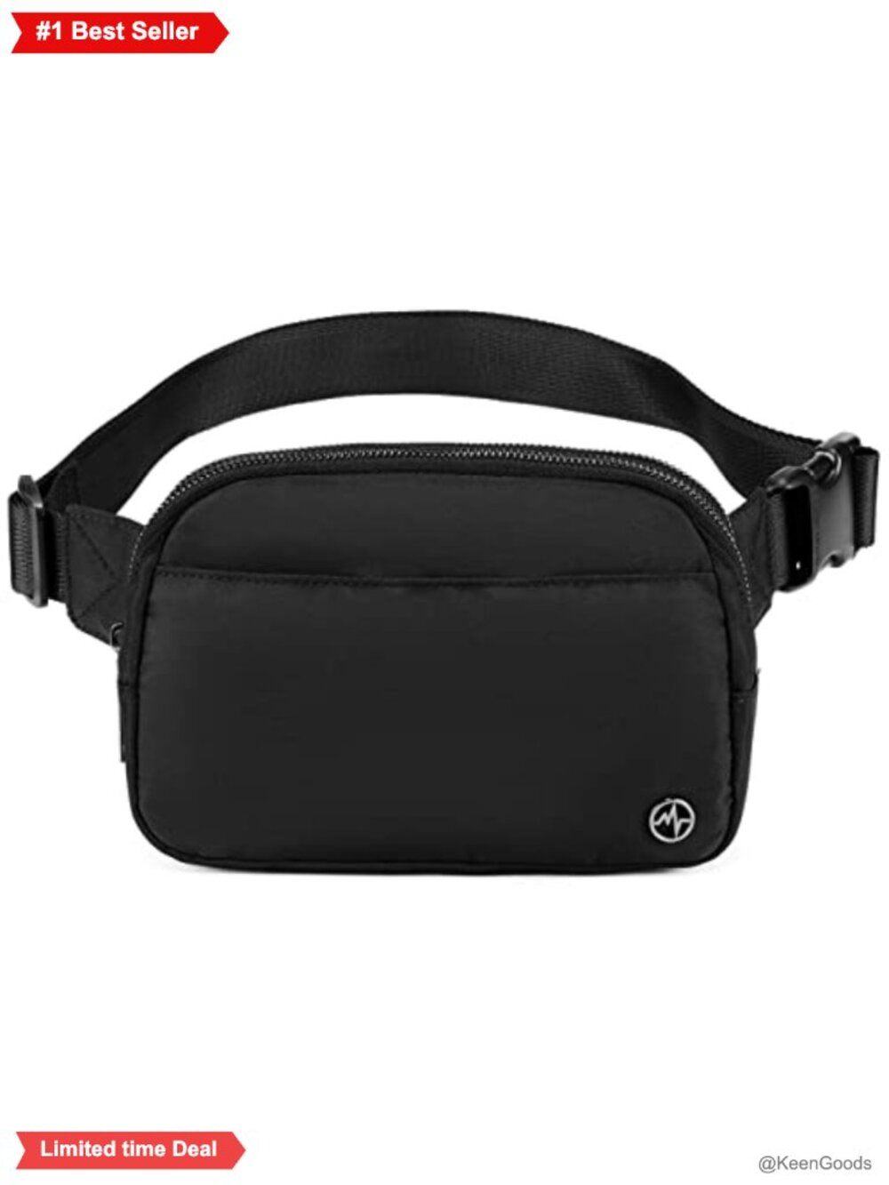 Nylon Fanny Pack Belt Bag for Women with 5 Zipper Pockets